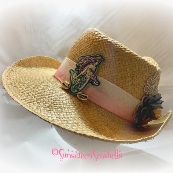 Ladies Cowboy Sun Hat with Seashells